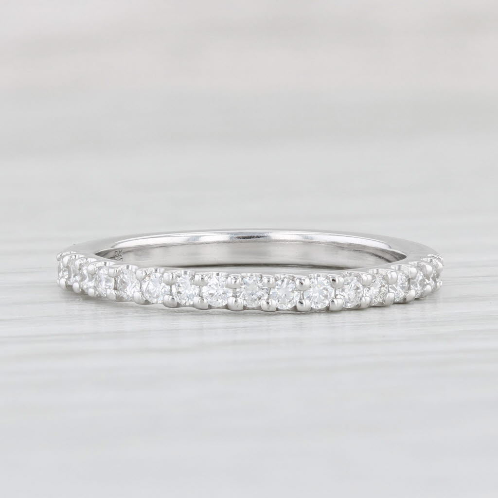 Light Gray New Beverley K 0.34ctw Diamond Wedding Band 18k White Gold Sz 6.5 Ring Stackable