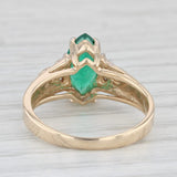 1.03ctw Marquise Lab Created Emerald Diamond Ring 14k Yellow Gold Size 5