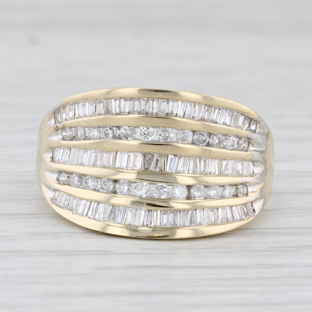 Light Gray 1.25ctw Diamond Ring 14k Yellow Gold Size 10 Stacking Design