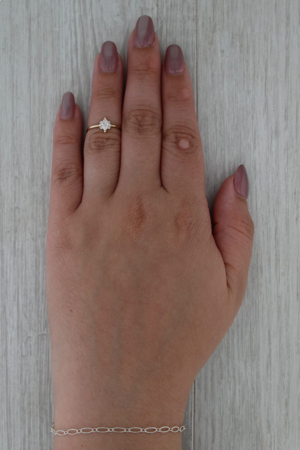 0.23ctw Moissanite Marquise Ring 14k Yellow Gold Size 5 Engagement Promise