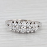0.40ctw Diamond Tiered Pyramid Ring 14k White Gold Sz 6.5 Stackable Anniversary