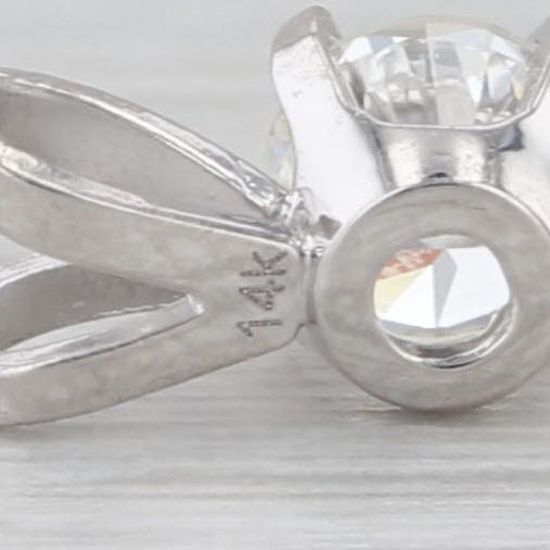 New 0.26ct Diamond Solitaire Pendant 14k White Gold Small Round Drop 4 Prong