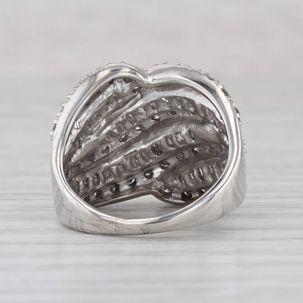 1ctw Diamond Overlay Cocktail Ring 10k White Gold Size 5