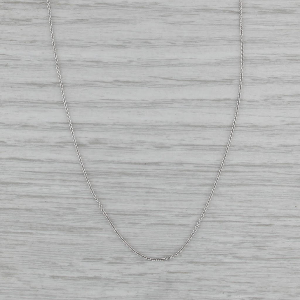 Cable Chain Necklace 14k White Gold 18" 0.6mm
