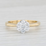 Light Gray 0.27ctw Diamond Flower Cluster Engagement Ring 18k Yellow Gold Size 6.5