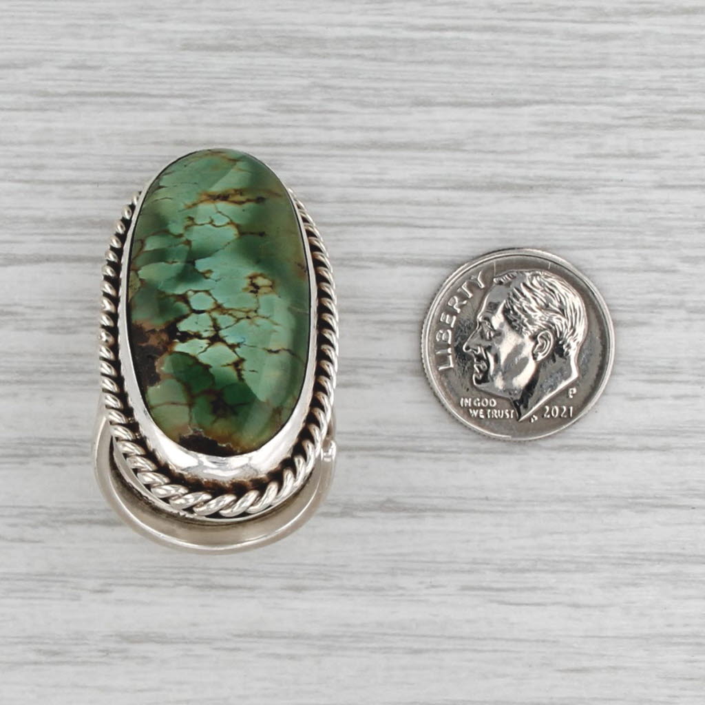 Vintage Peter Johnson Navajo Ring Sterling Silver Turquoise Native American