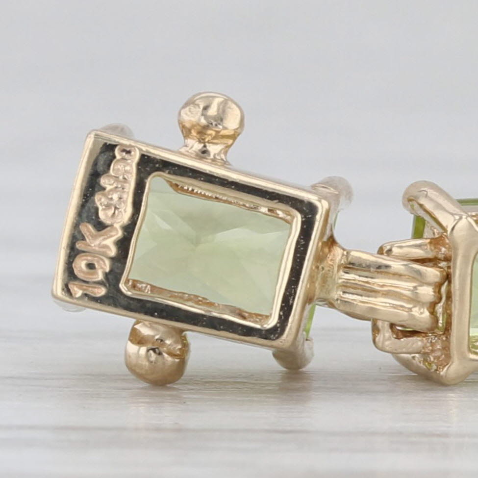 13.30ctw Peridot Tennis Bracelet 10k Yellow Gold 6.75" 4.8mm