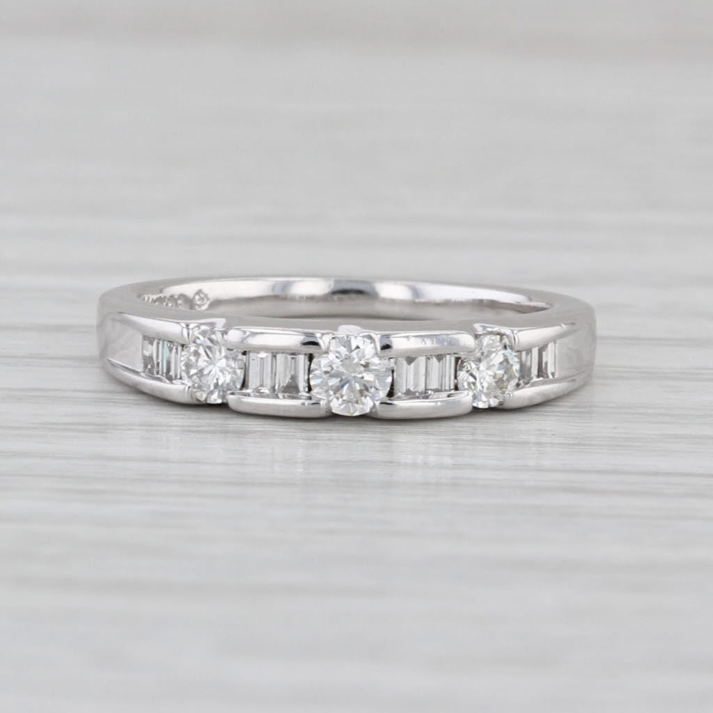 0.47ctw Diamond Wedding Ring 14k White Gold Stackable Band