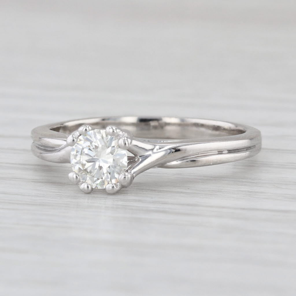 0.48ct Round Diamond Solitaire Engagement Ring Platinum Size 7.5