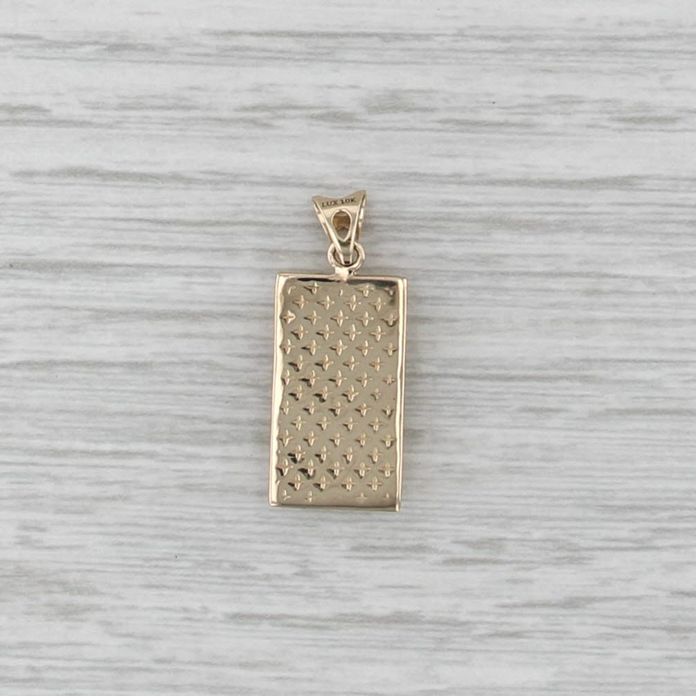 Lux 10k Cornucopia Gold Bar Replica Pendant 10k Yellow Gold