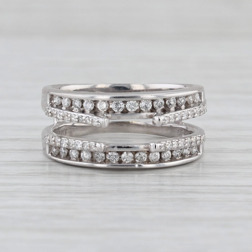 0.40ctw Diamond Enhancer Ring Jacket 14k White Gold Bridal Engagement Semi-Mount