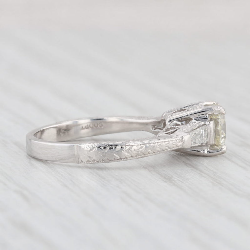 Light Gray 1.15ctw Round Diamond Engagement Ring 18k Gold Platinum Size 6 Simon G GIA