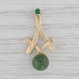 Green Nephrite Jade Chalcedony Pendant 14k Yellow Gold