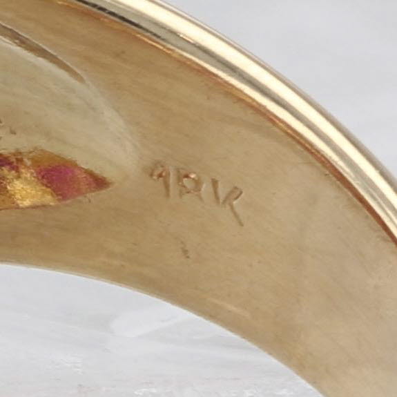 2.78ctw Ruby Diamond Domed Ring 18k Yellow Gold Size 8