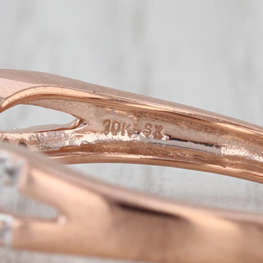 0.25ctw Diamond Flower Cluster Engagement Ring 10k Rose Gold Size 8