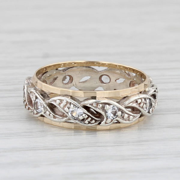 Vintage Simulated Diamond Ring 9k Gold Size 4.5 Wedding Band