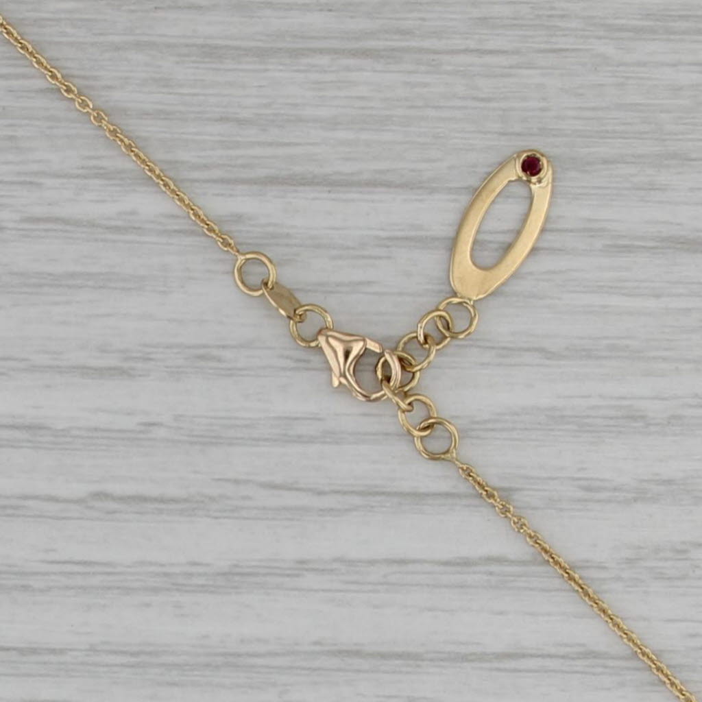 Roberto Coin Asymettrical Oval Link Stations Cable Chain Necklace 18k Gold 18"