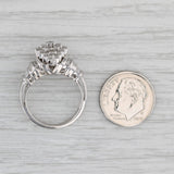 Gray 0.75ctw Diamond Cluster Ring 10k White Gold Size 6.75 Engagement