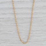 Gray Long Cable Chain Necklace 14k Yellow Gold 32" 1mm