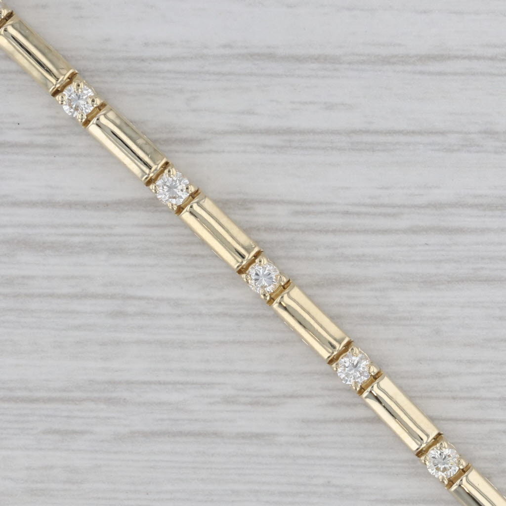 Gray 1ctw Diamond Tennis Bracelet 14k Yellow Gold 7" 2.8mm Bar Links