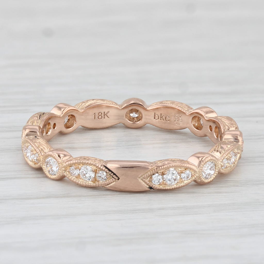 Light Gray New 0.41ctw Diamond Eternity Ring 18k Rose Gold Wedding Band Sz 6.5 Beverley K