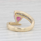 0.75ctw Trillion Pink Tourmaline Diamond Bypass Ring 14k Yellow White Gold Sz 4
