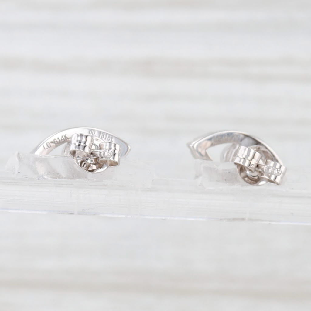 Light Gray New 0.26ctw Lab Grown Diamond All seeing Eye Stud Earrings 14k White Gold
