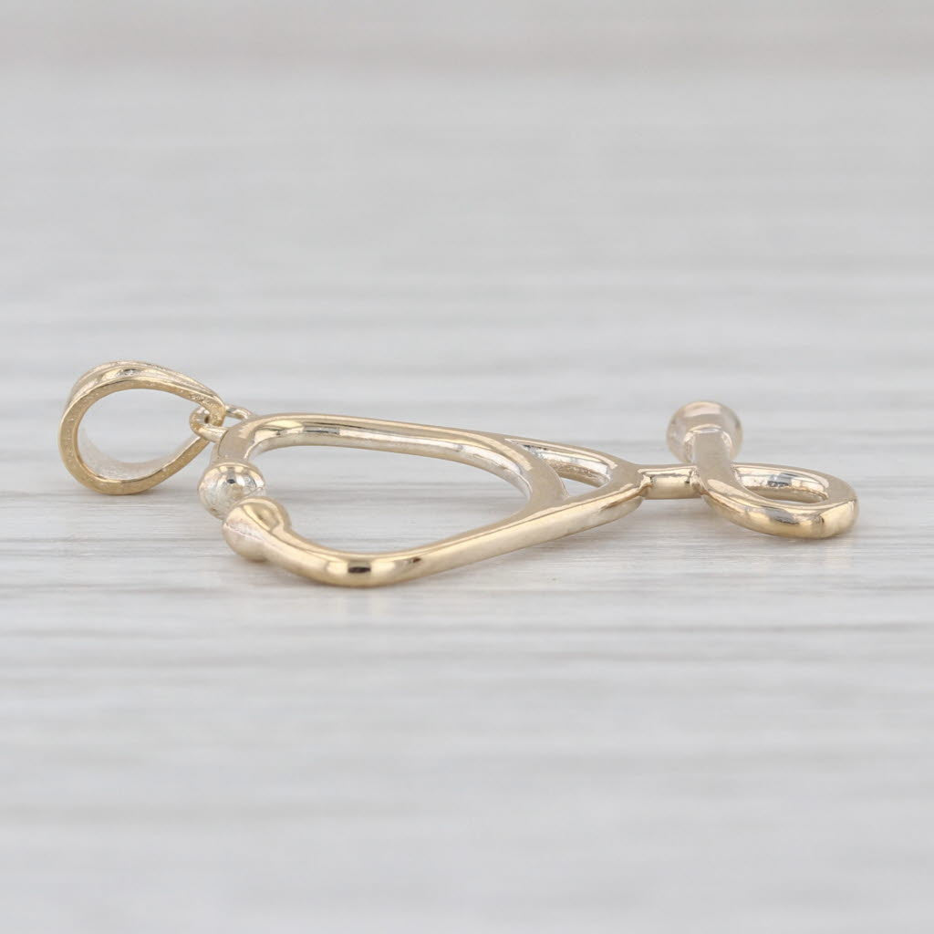 Stethoscop Pendant 18k Yellow Gold Doctor Nurse Gift Medical