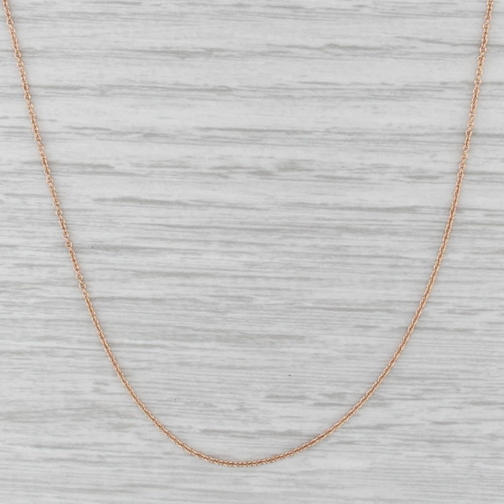 Cable Chain Necklace 14k Rose Gold 18" 1mm