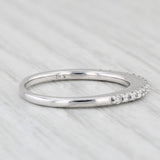 Light Gray 0.15ctw Diamond Wedding Band 14k White Gold Stackable Anniversary Ring Size 6