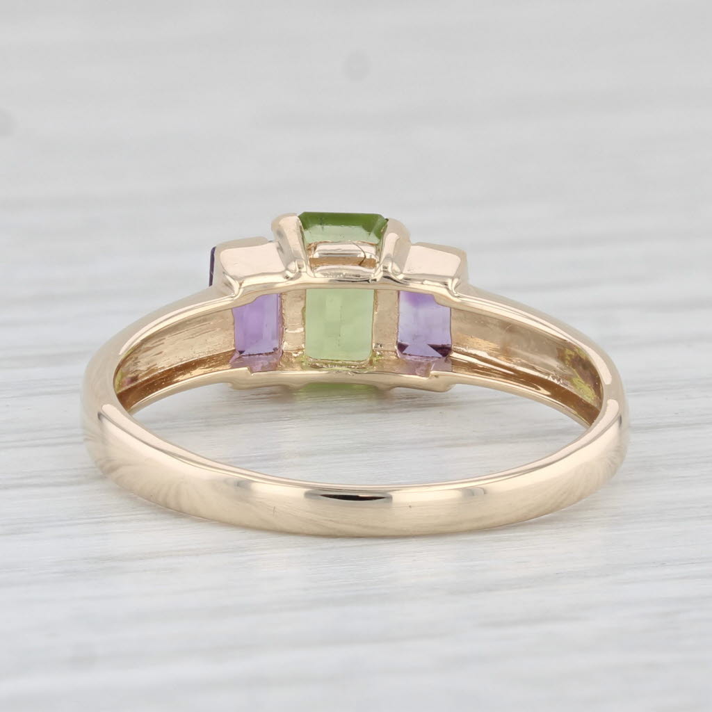 Light Gray 1.59ctw Peridot Amethyst Ring 10k Yellow Gold Size 9