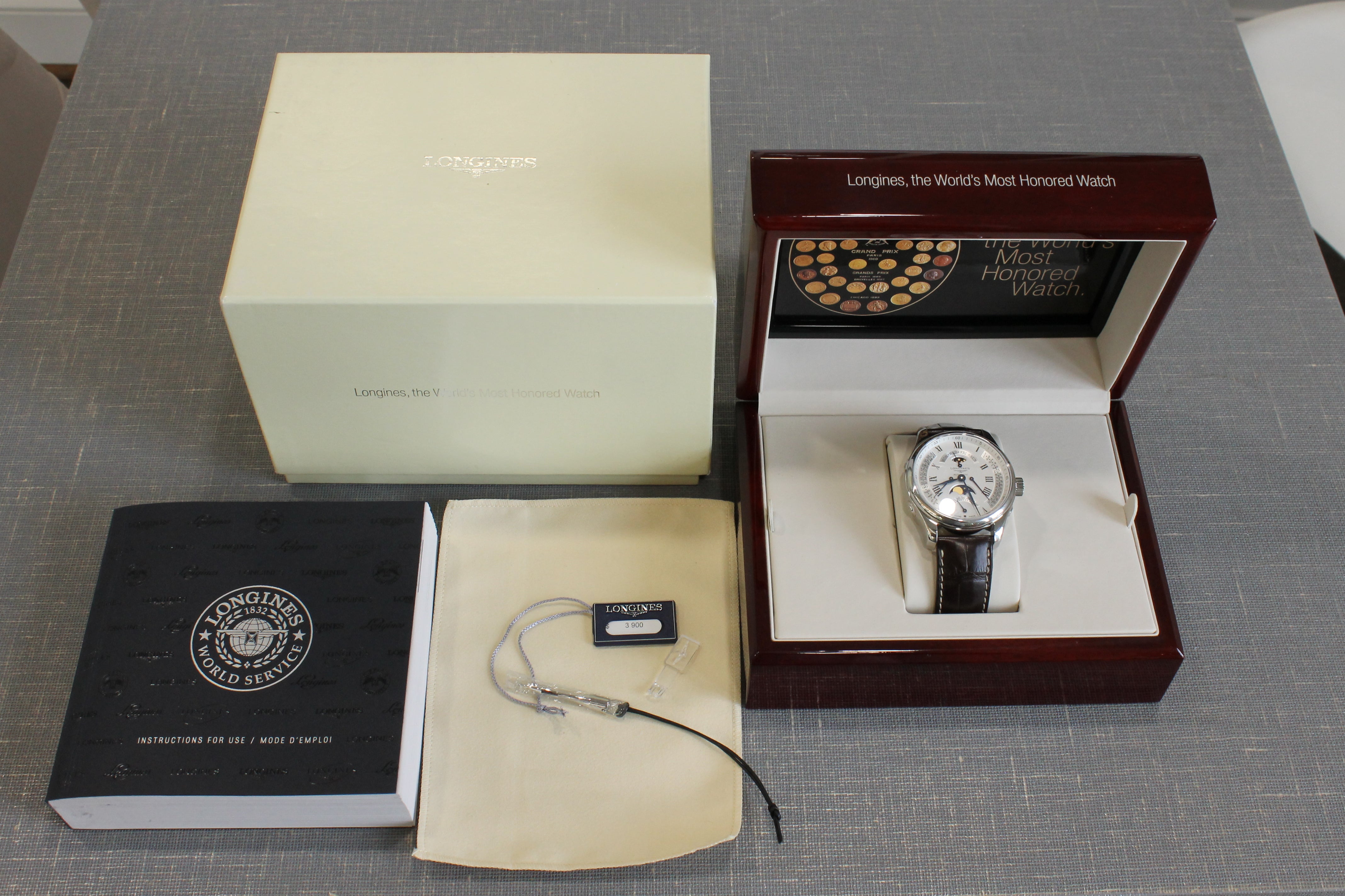 Dim Gray Longines Master Collection Retrograde Mens 44mmm Steel Automatic Watch L2.739.2