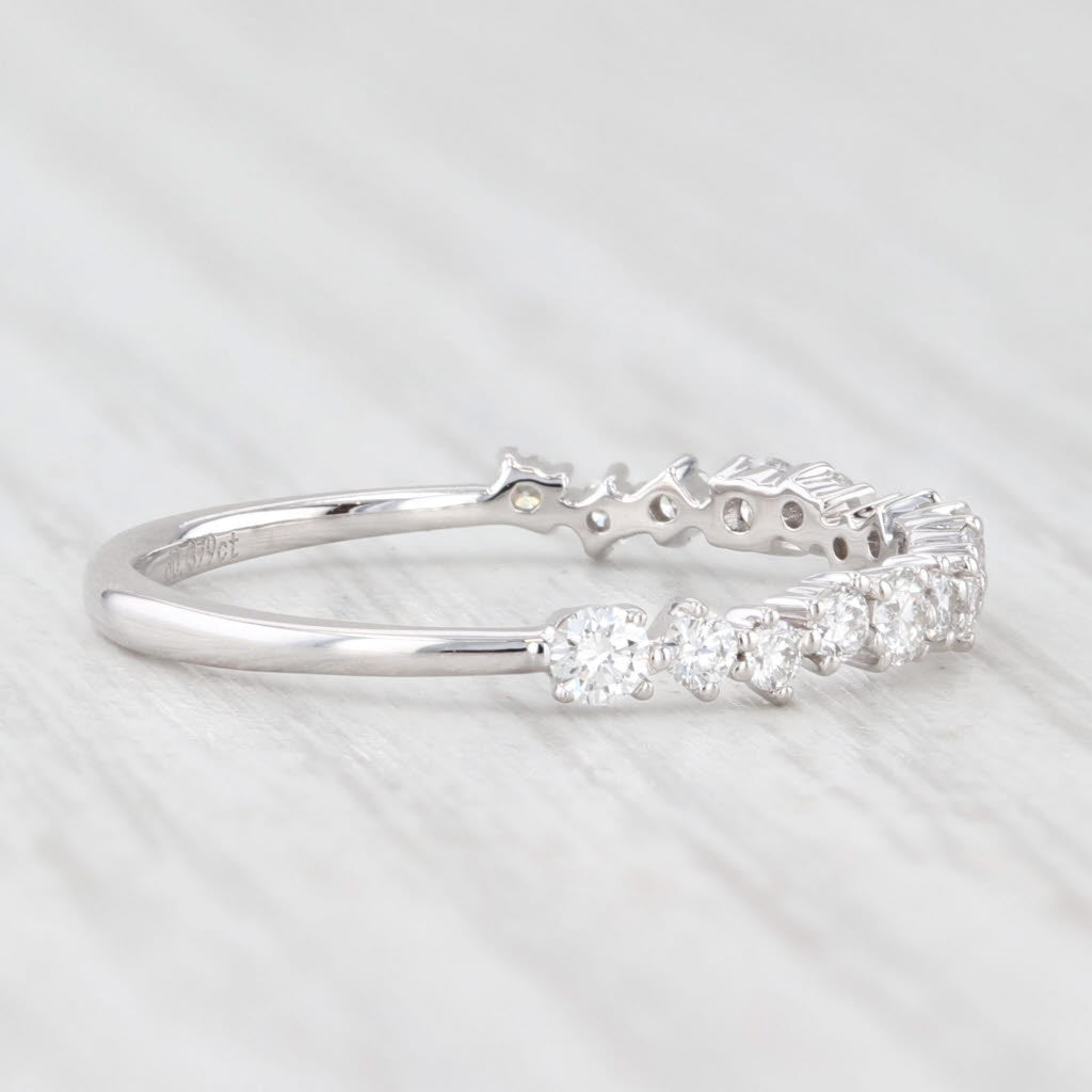Light Gray New 0.38ctw Diamond Wedding Band 14k White Gold Stackable Anniversary Ring 6.5