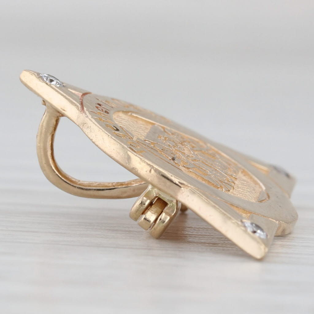 Light Gray Vintage Delta Sigma Theta Together in Delta Badge 10k Gold Diamond Sorority Pin