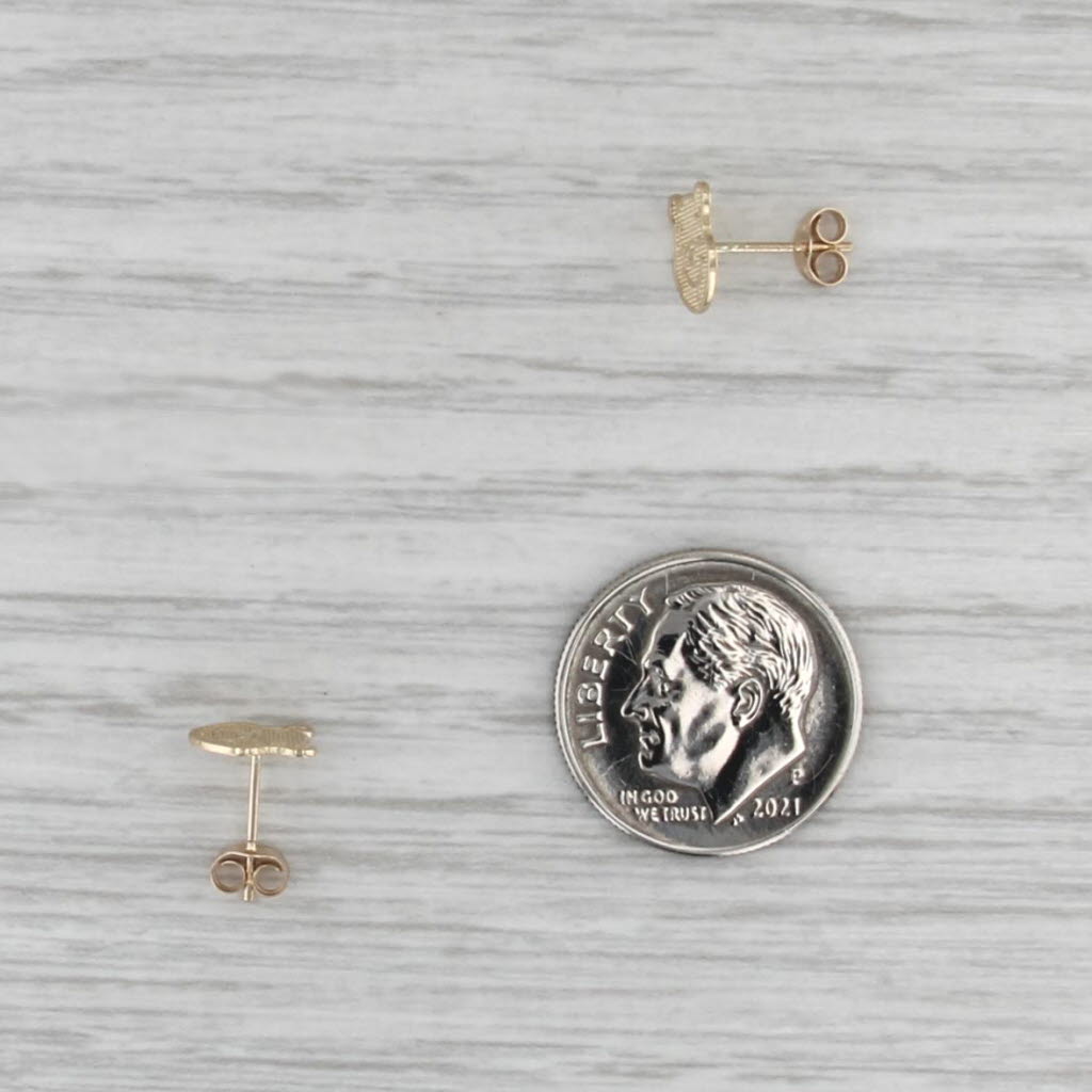 Winnie the Pooh Stud Earrings 10k Yellow Gold Disney Pooh Bear Cartoon Studs