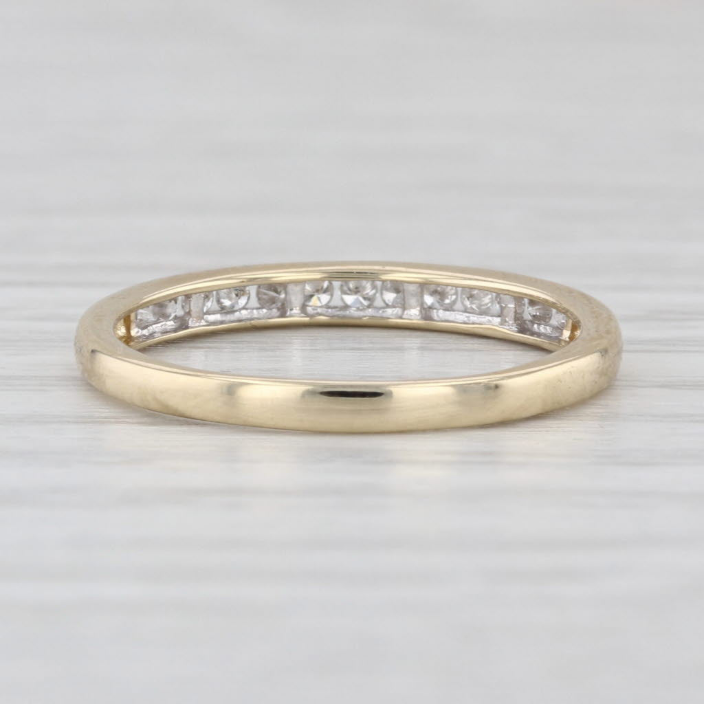 0.12ctw Diamond Wedding Band 10k Yellow Gold Size 7 Stackable Anniversary Ring