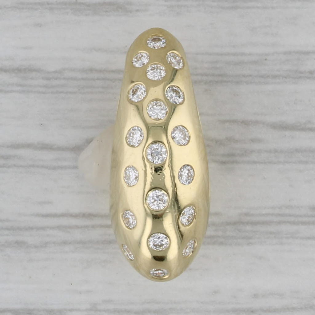 Gray 0.40ctw Diamond Dots Teardrop Pendant 18k Yellow Gold