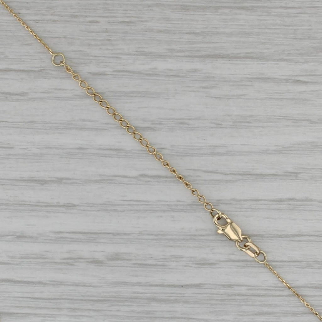 Diamond Solitaire Open Heart Pendant Necklace 14k Gold 16.25-18" Cable Chain