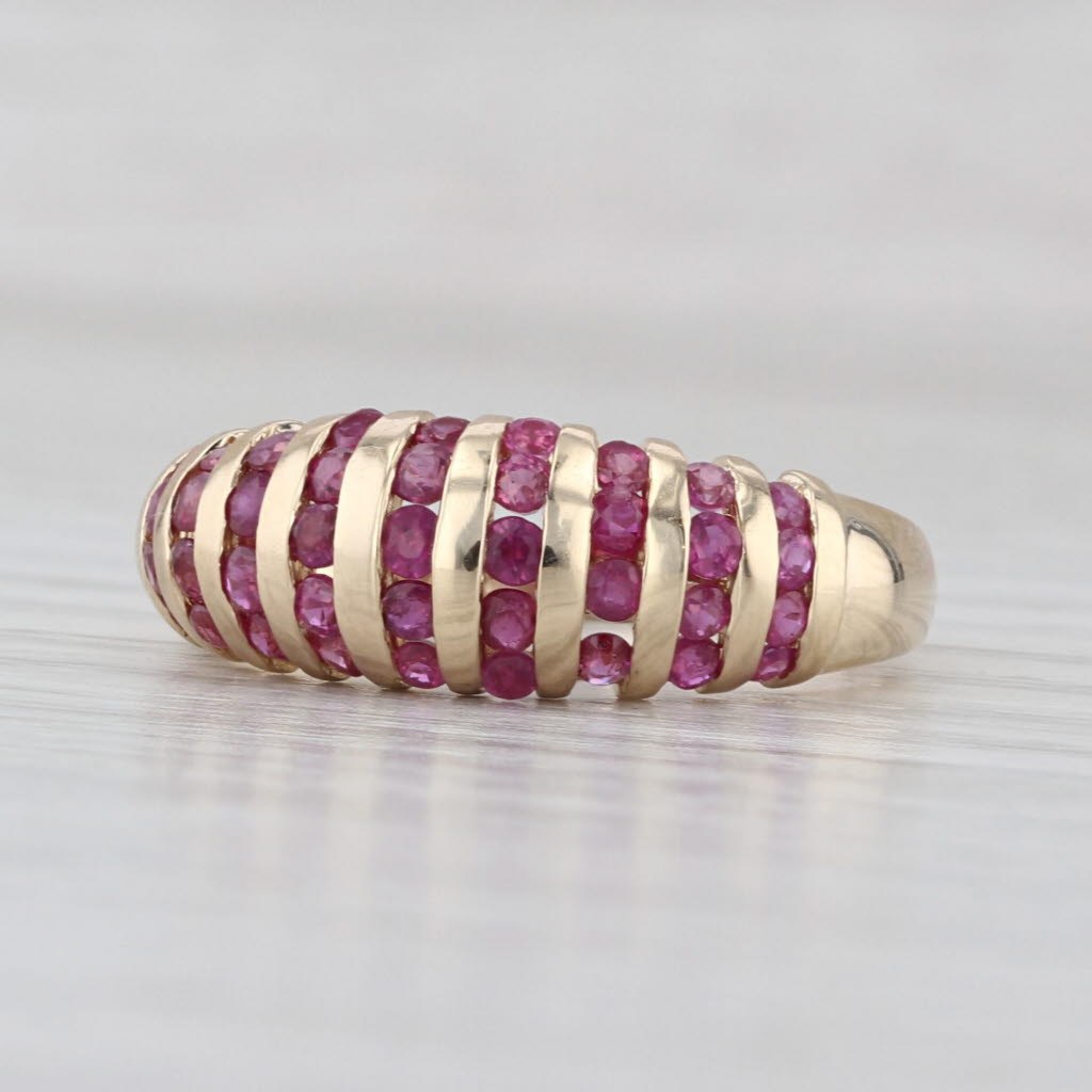 1ctw Ruby Scalloped Ring 14k Yellow Gold Size 7.25