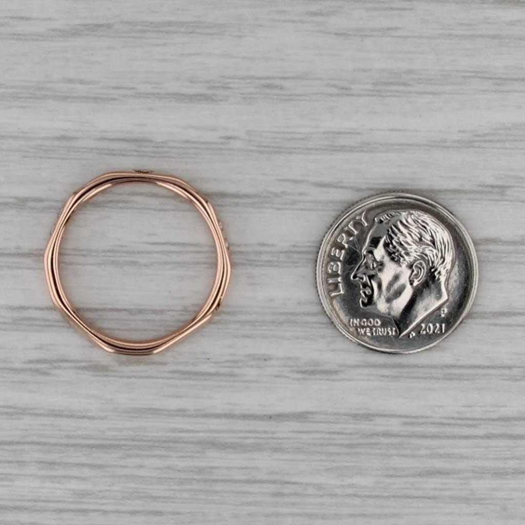 0.16ctw Diamond Wedding Band 14k Rose Gold Stackable Anniversary Ring Size 6.75