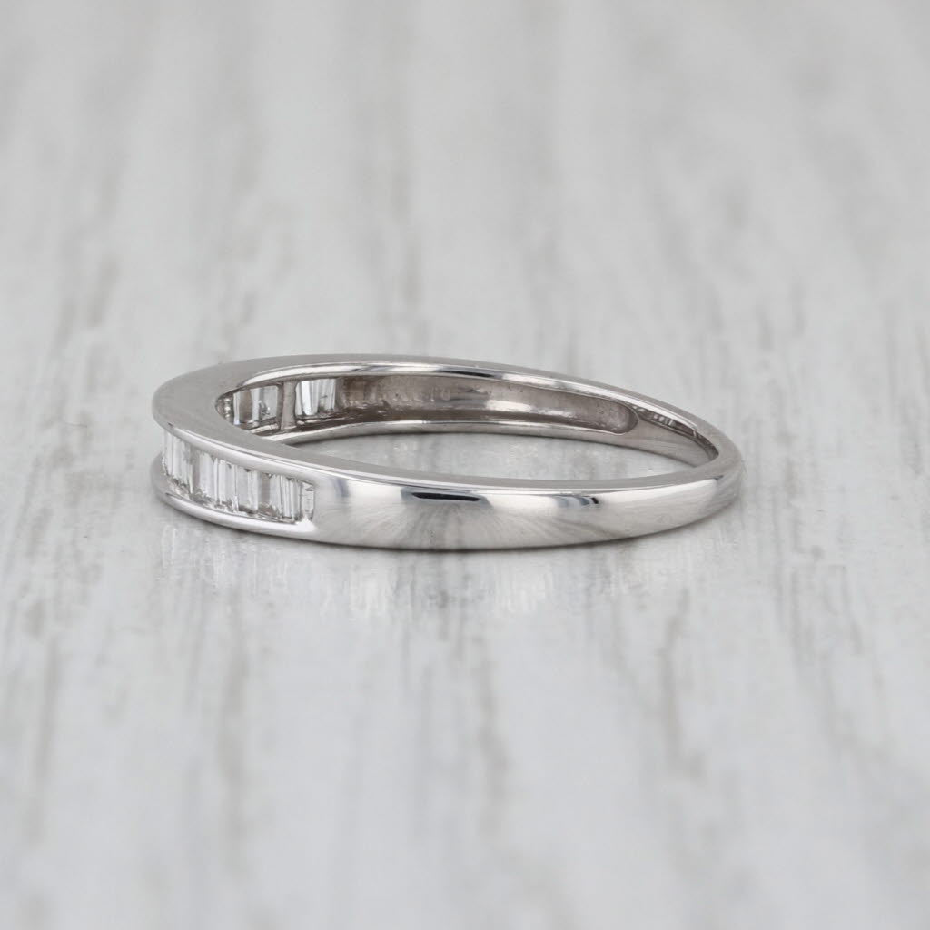 0.23ctw Diamond Wedding Band 14k White Gold Stackable Anniversary Ring Size 6.5