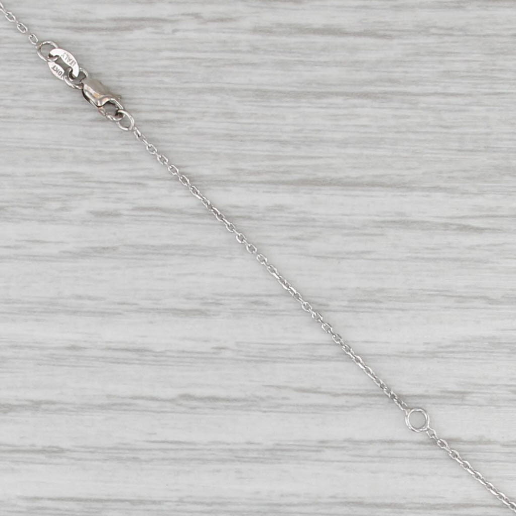0.40ctw Diamond Halo Teardrop Pendant Necklace 10k White Gold 16-18" Cable Chain