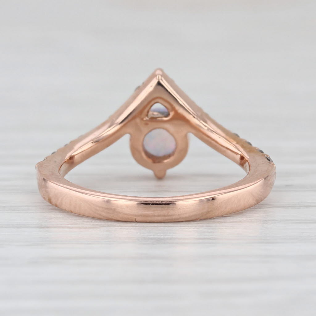 Lab Created Opal Sapphire Contoured Ring 10k Rose Gold Size 4