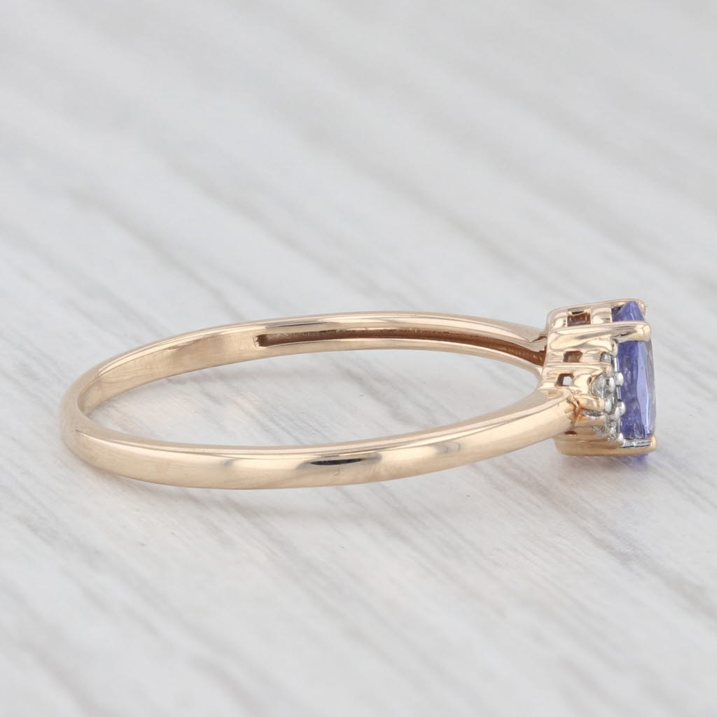 Light Gray 0.55ctw Oval Tanzanite Diamond Ring 10k Yellow Gold Size 7.25 Engagement