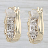 0.78ctw Diamond Hoop Earrings 10k Yellow Gold Snap Top Hoops
