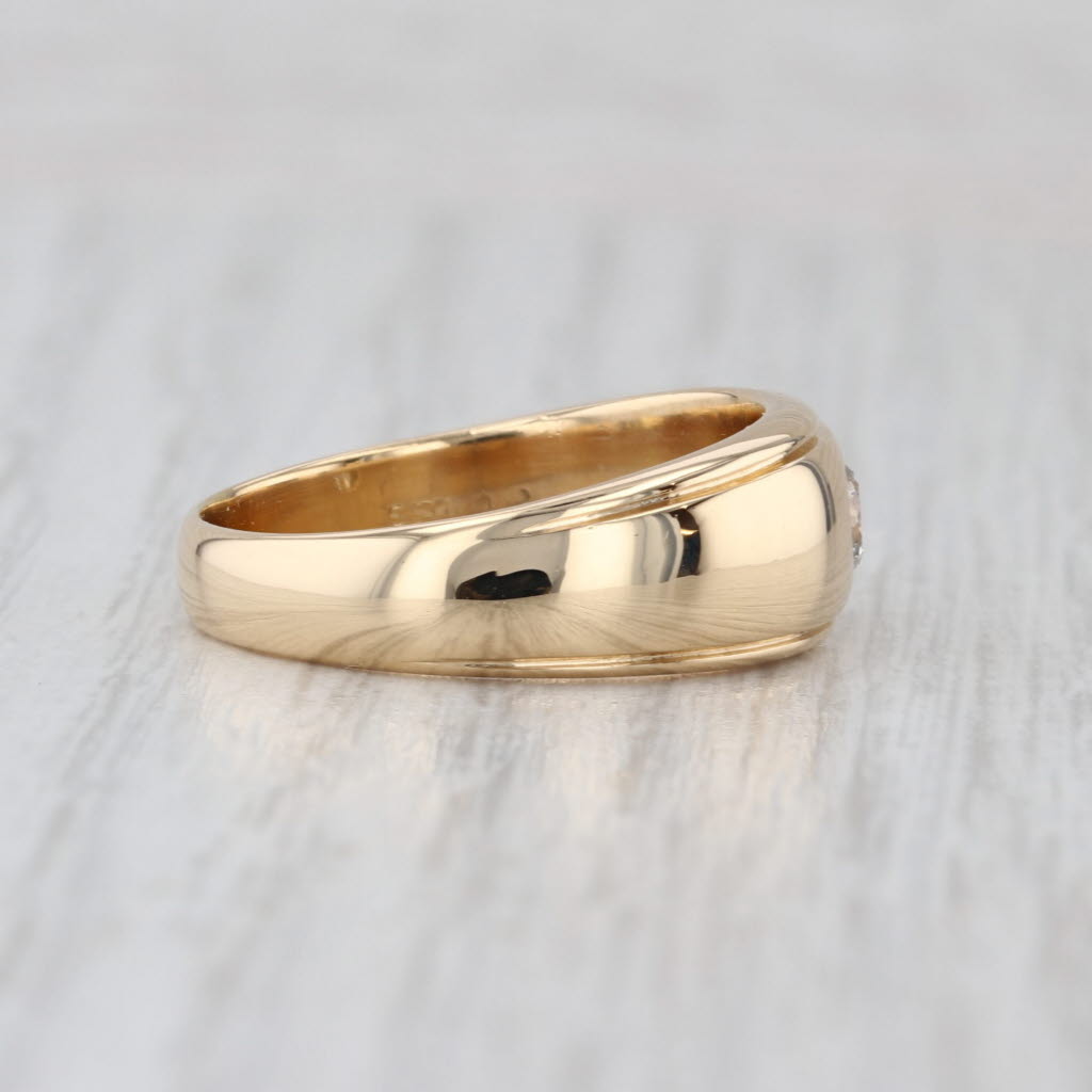 Jabel 0.25ct Diamond Solitaire Ring 18k Yellow Gold Size 8.75-9 Wedding Band