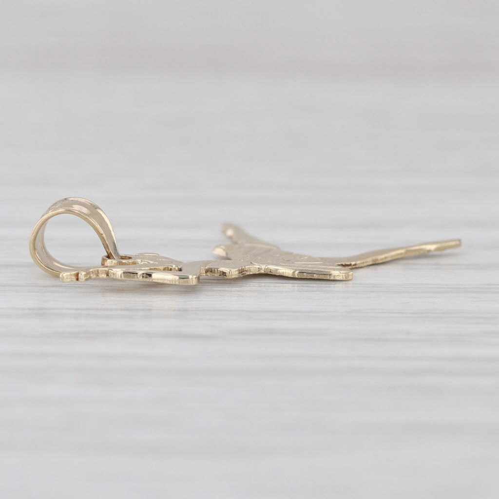 Ballerina Pendant 14k Yellow Gold Figural Ballet Dancer