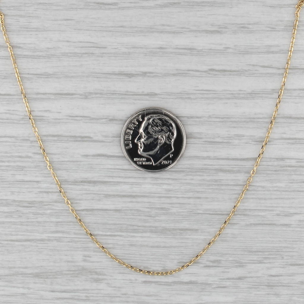 Cable Chain Necklace 18k Yellow Gold 15.75" 0.7mm
