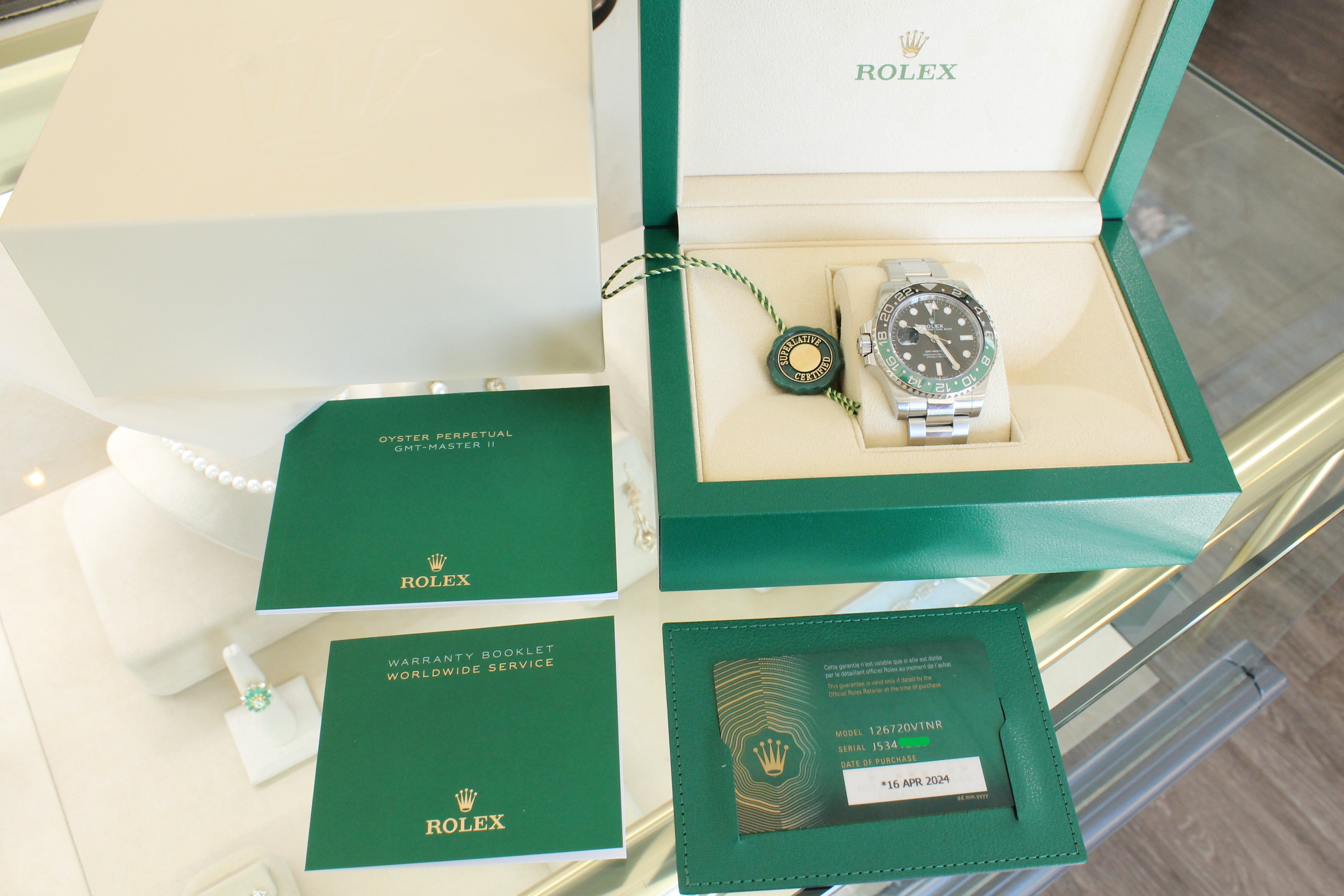 2024 Rolex GMT Master Sprite Steel Automatic Watch Box Card Oyster 126720VTNR