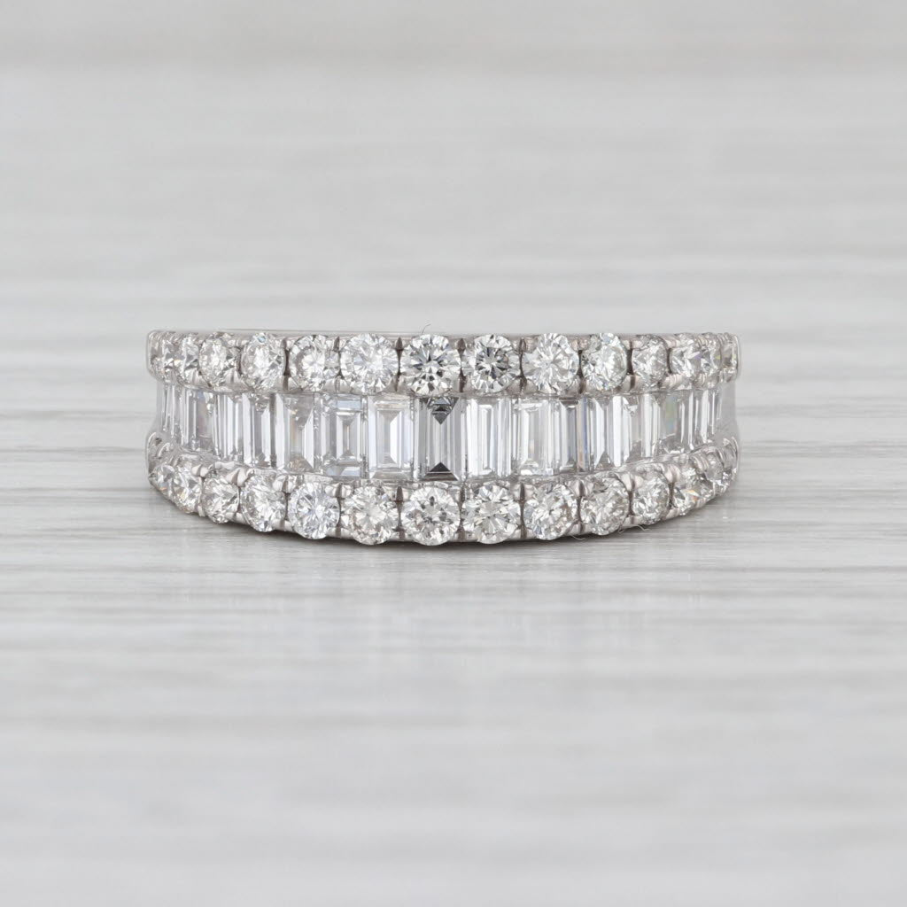 1.58ctw Diamond Ring 14k White Gold Size 6 Wedding Anniversary Band